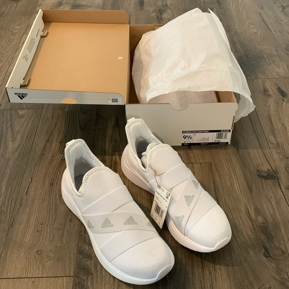 Adidas Puremotion Adapt SPW Cloud White Womens Running Shoes - Size 9.5